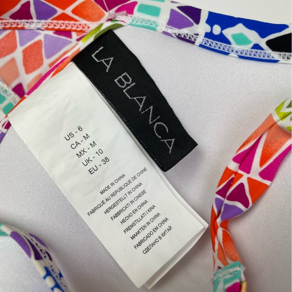 NWT La Blanca Rainbow Push Up Bikini Top Size 6 - Picture 4 of 7